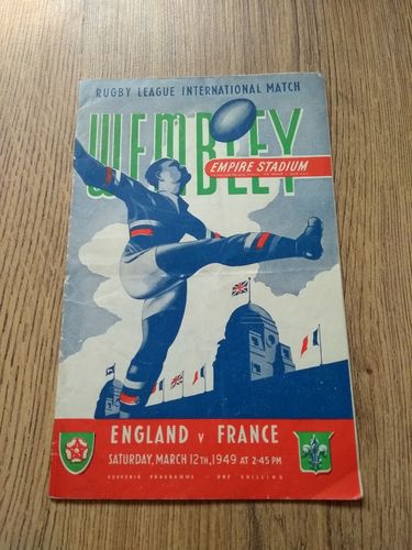 England v France Mar 1949 Rugby League Programme