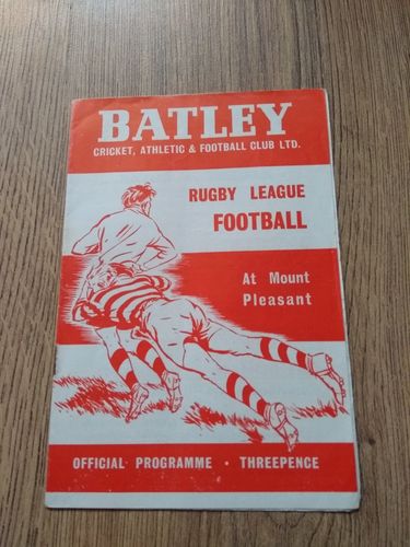Batley v Halifax Feb 1956 Rugby League Programme