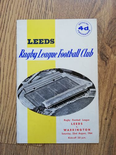 Leeds v Warrington Aug 1964 Rugby League Programme