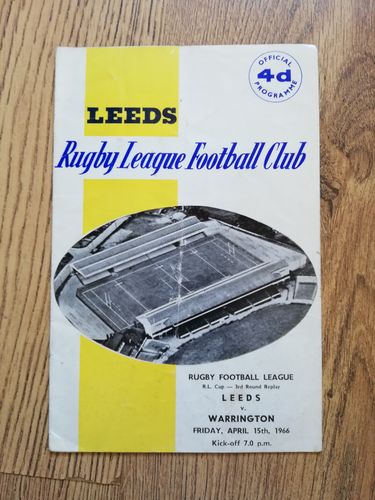 Leeds v Warrington Apr 1966 Challenge Cup Rugby League Programme