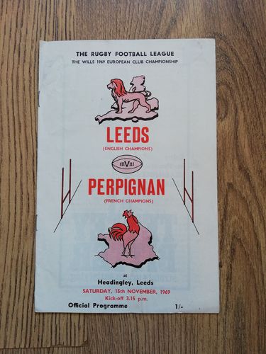 Leeds v Perpignan Nov 1969 European Club Championship RL Programme