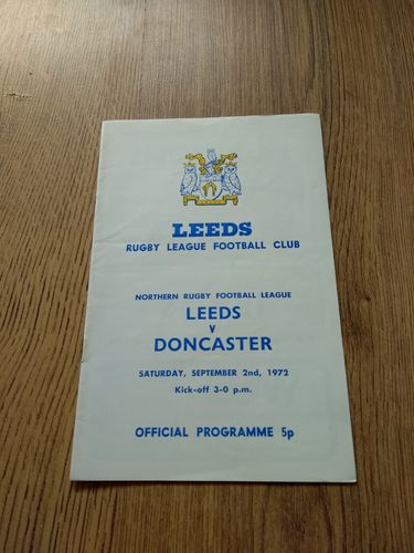 Leeds v Doncaster Sept 1972 Rugby League Programme