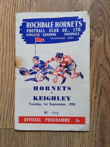 Rochdale Hornets v Keighley Sept 1959 Rugby League Programme