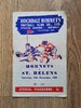 Rochdale Hornets v St Helens Dec 1959 Rugby League Programme