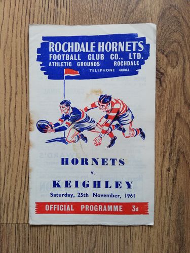 Rochdale Hornets v Keighley Nov 1961 Rugby League Programme