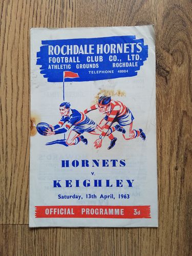 Rochdale Hornets v Keighley Apr 1963 Rugby League Programme
