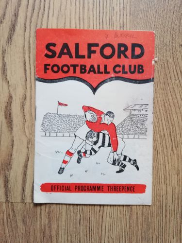 Salford v Blackpool Borough Jan 1960 Rugby League Programme