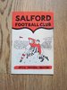 Salford v Liverpool Dec 1963 Rugby League Programme