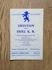 Swinton v Hull KR Dec 1963 Rugby League Programme