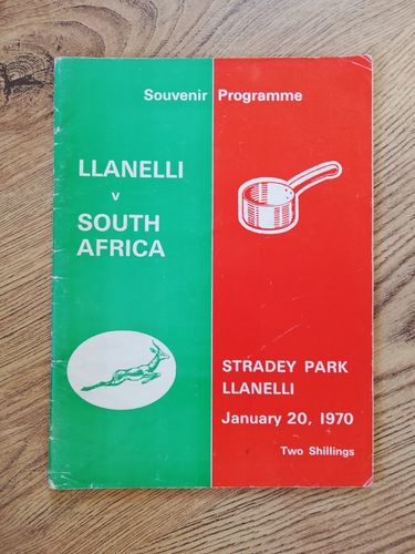 Llanelli v South Africa Jan 1970 Rugby Programme