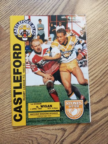 Castleford v Wigan Apr 1993 Rugby League Programme
