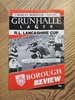 Chorley Borough v Wigan Sept 1989 Lancashire Cup Rugby League Programme