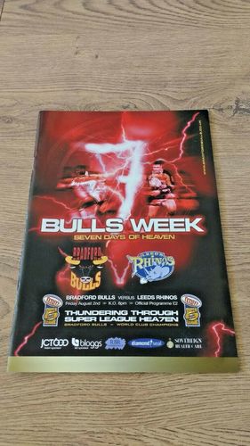 Bradford Bulls v Leeds Rhinos Aug 2002 Rugby League Programme