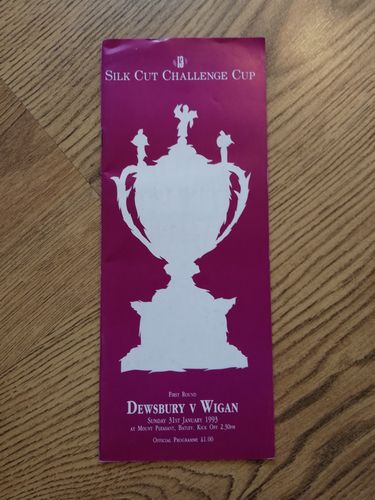 Dewsbury v Wigan Jan 1993 Challenge Cup Rugby League Programme