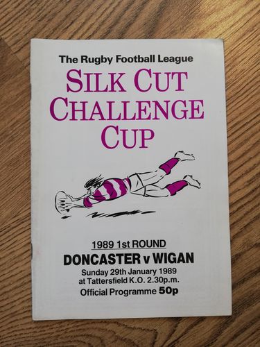 Doncaster v Wigan Jan 1989 Challenge Cup Rugby League Programme