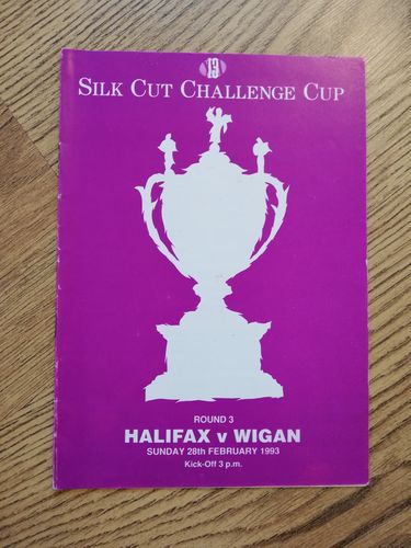 Halifax v Wigan Feb 1993 Challenge Cup Rugby League Programme