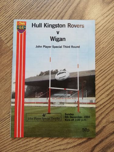 Hull KR v Wigan Dec 1988 John Player Special Trophy Rugby League Programme