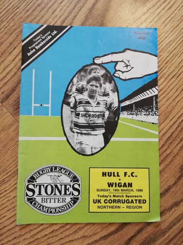 Hull v Wigan Mar 1989 Rugby League Programme