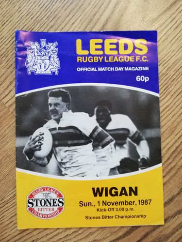 Leeds v Wigan Nov 1987 Rugby League Programme