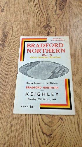 Bradford Northern v Keighley Mar 1975 Rugby League Programme