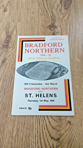 Bradford Northern v St Helens May 1975 Premiership Play-Off RL Programme