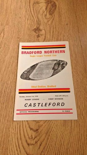 Bradford Northern v Castleford Jan 1978 Rugby League Programme