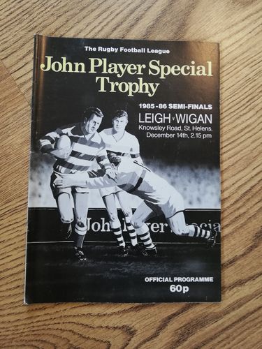 Leigh v Wigan Dec 1985 John Player Trophy Semi-Final Rugby League Programme