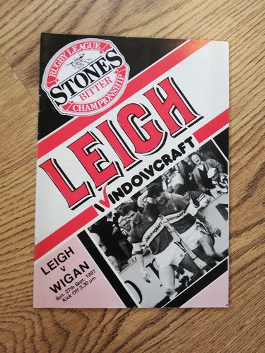 Leigh v Wigan Sept 1987 Rugby League Programme