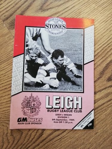 Leigh v Wigan Sept 1989 Rugby League Programme