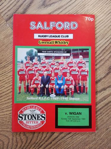 Salford v Wigan Sept 1989 Rugby League Programme