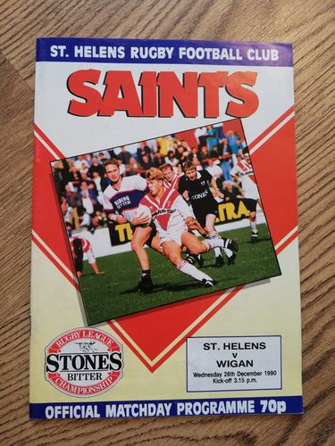 St Helens v Wigan Dec 1990 Rugby League Programme