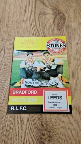 Bradford Northern v Leeds Oct 1990 Rugby League Programme