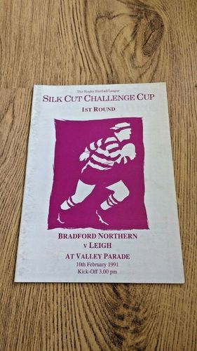 Bradford Northern v Leigh Feb 1991 Challenge Cup Rugby League Programme