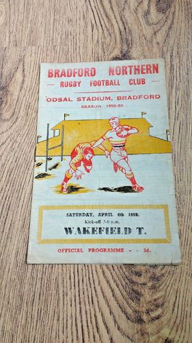 Bradford Northern v Wakefield Trinity Apr 1959 Rugby League Programme