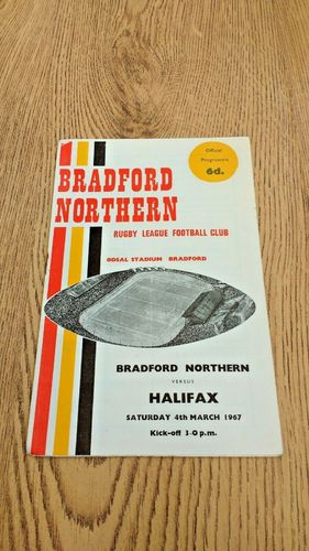 Bradford Northern v Halifax Mar 1967 Rugby League Programme