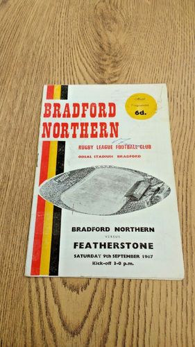 Bradford Northern v Featherstone Sept 1967 RL Programme