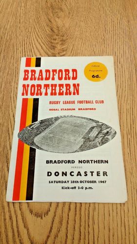 Bradford Northern v Doncaster Oct 1967 Rugby League Programme
