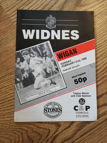 Widnes v Wigan Feb 1988 Rugby League Programme