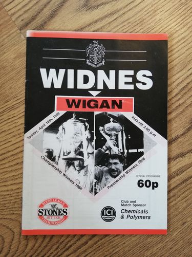 Widnes v Wigan Apr 1989 Rugby League Programme