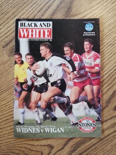 Widnes v Wigan Jan 1991 Rugby League Programme