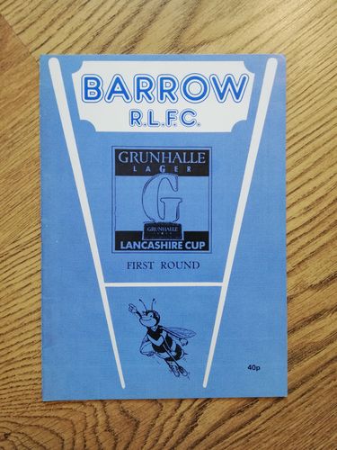Barrow v Wigan Sept 1988 Lancashire Cup Rugby League Programme