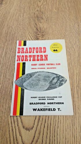 Bradford Northern v Wakefield Trinity Feb 1969 Challenge Cup 2nd round RL Programme