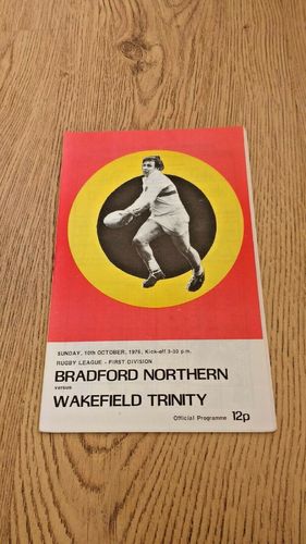 Bradford Northern v Wakefield Trinity Oct 1976 Rugby League Programme