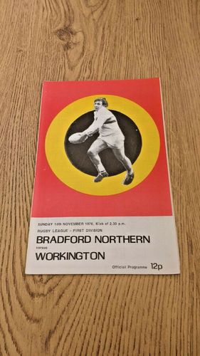 Bradford Northern v Workington Nov 1976 Rugby League Programme