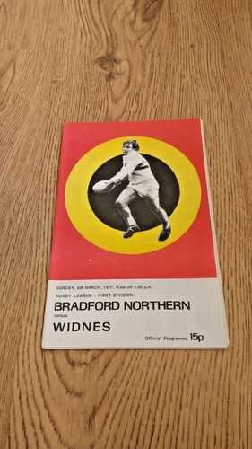 Bradford Northern v Widnes Mar 1977 Rugby League Programme