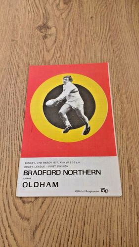 Bradford Northern v Oldham Mar 1977 Rugby League Programme