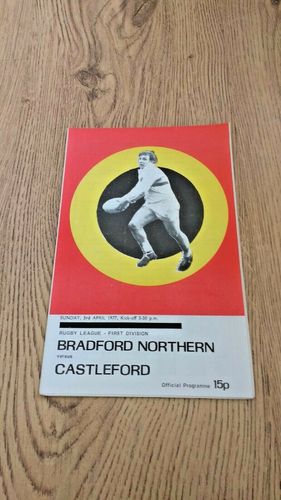 Bradford Northern v Castleford Apr 1977 Rugby League Programme