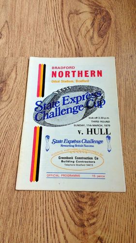 Bradford Northern v Hull Mar 1979 Challenge Cup Rugby League Programme