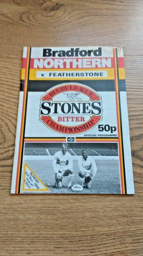 Bradford Northern v Featherstone Nov 1986 Rugby League Programme