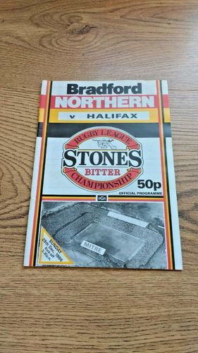 Bradford Northern v Halifax Dec 1986 Rugby League Programme